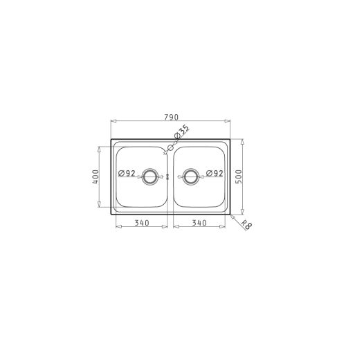 ΝΕΡΟΧΥΤΗΣ ΕΝΘΕΤΟΣ PYRAMIS Athena (79x50) 2B Inox Λείος 79x50 cm